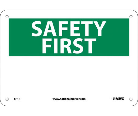 Safety First - (Heading Only) - 7X10 - Rigid Plastic - SF1R