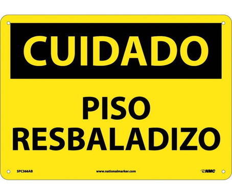 Cuidado - Piso Resbaladizo - 10X14 - .040 Alum - SPC366AB