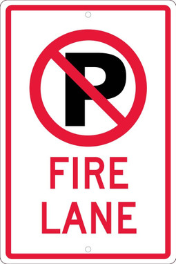 (No Parking Graphic)Fire Lane - 18X12 - .063 Alum Sign - TM0101H