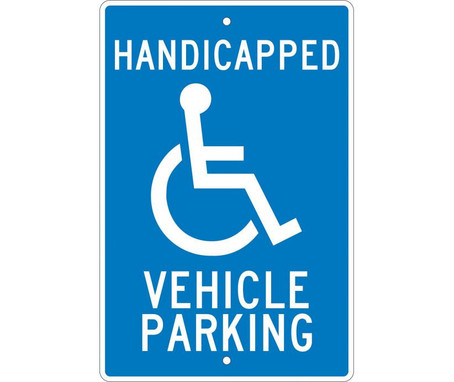 Handicapped Vehicle Parking - 18X12 - .063 Alum - TM10H