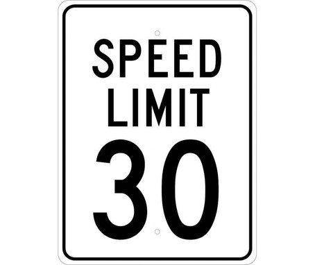 Speed Limit 30 - 24X18 - .080 Egp Ref Alum - TM156J