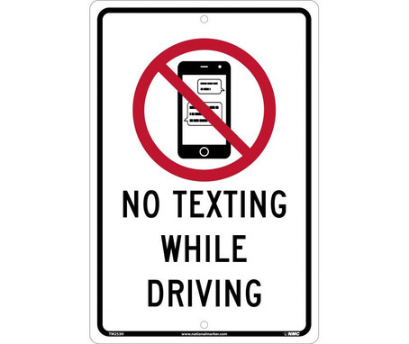 No Texting While Driving - 12X18 - .063 Aluminum - TM253H