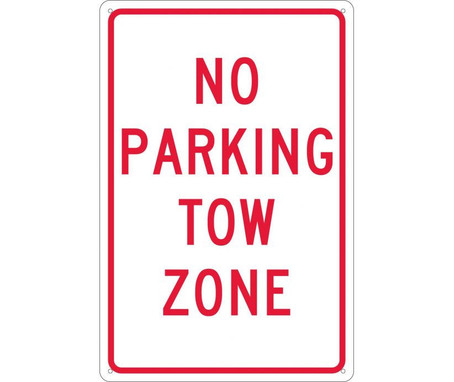 No Parking Tow Zone - 18X12 - .040 Alum - TM38G