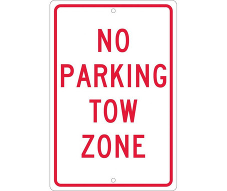 No Parking Tow Zone - 18X12 - .063 Alum - TM38H