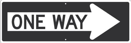 One Way Arrow Right Sign - 12X36 -.080 Egp Ref Alum - TM509J