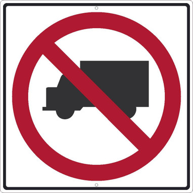 No Trucks(Graphic)Sign - 24X24 - .080 Hip Ref Alum - TM537K