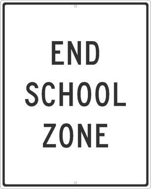 End School Zone Sign - 30X24 - .080 Hip Ref Alum - TM600K