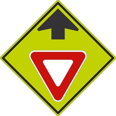 Yield Ahead(Graphic With Arrow)Sign - 30X30 - .080 Dg Ref Alum - TM611DG