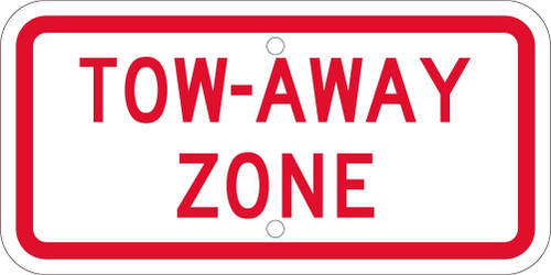 Tow-Away Zone - 6X12 Plaque Sign - .080 Ref Alum - TMA55J