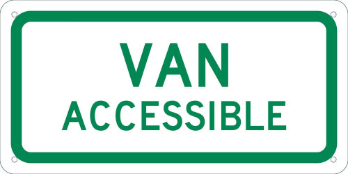 Van Accessible - 6X12 Plaque Sign - .040 Alum - TMAS11G