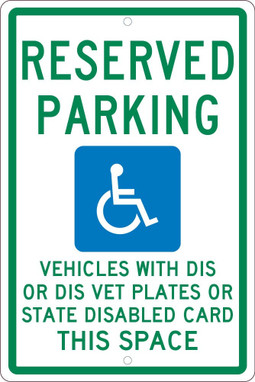 Reserved Parking This Space - 18X12 - .063 Alum Sign - TMS343H