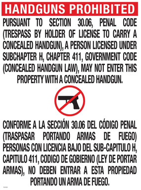 Texas Open Carry 30.06 Poster - 24X18 - TOC-1