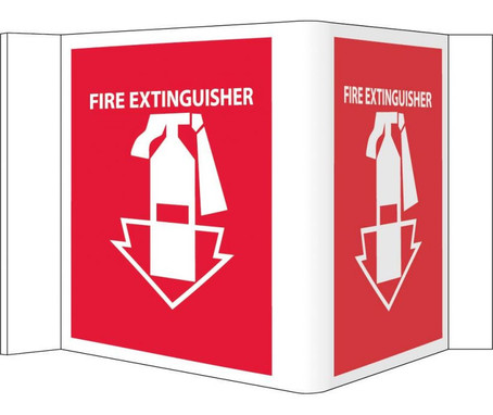 Visi Sign - Fire Extinguisher - Red - 6X9 - Rigid Vinyl - VS1R