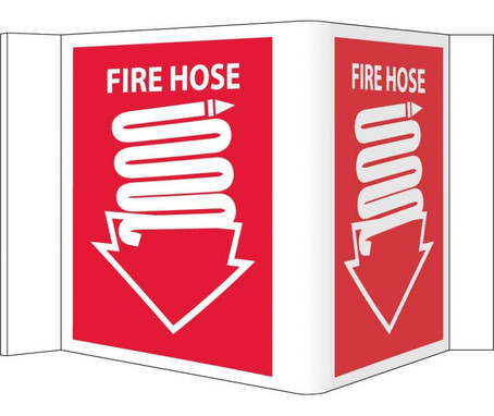 Visi Sign - Fire Hose - Red - 5 3/4X8 3/4 - Rigid Vinyl - VS2R