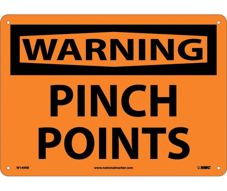 Warning: Pinch Points - 10X14 - Rigid Plastic - W149RB