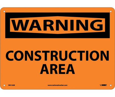 Warning: Construction Area - 10X14 - .040 Alum - W414AB