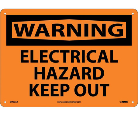 Warning: Electrical Hazard Keep Out - 10X14 - .040 Alum - W422AB