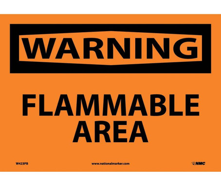 Warning: Flammable Area - 10X14 - PS Vinyl - W423PB