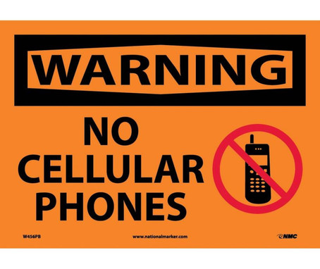 Warning: No Cellular Phones - Graphic - 10X14 - PS Vinyl - W456PB