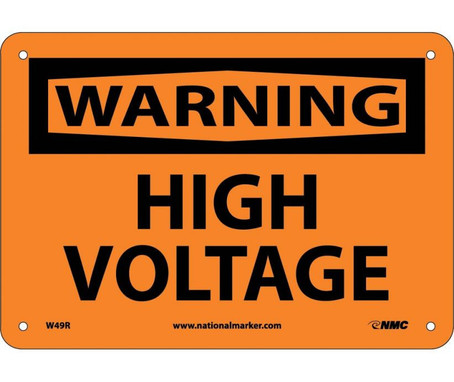 Warning: High Voltage - 7X10 - Rigid Plastic - W49R