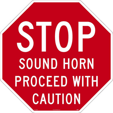 Stop Sound Horn Large Floor And Wall Sign - 36" -Sportwalk - WF1136SW