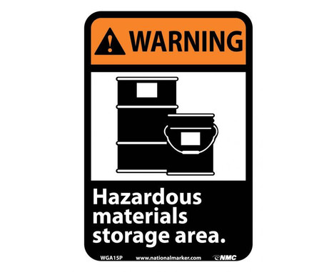 Warning: Hazardous Materials Storage Area (W/Graphic) - 10X7 - PS Vinyl - WGA15P