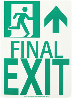 Nyc Final Exit Sign - Forward/Right Side - 11X8 - Rigid - 7550 Glo Brite - Mea Approved - 50R-3SN-R