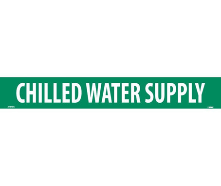 Pipemarker - PS Vinyl - Chilled Water Supply - 2X14 1 1/4" Cap Height - A1048G