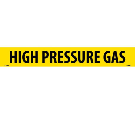 Pipemarker - PS Vinyl - High Pressure Gas - 2X14 1 1/4" Cap Height - A1130Y