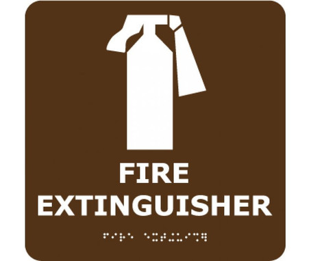 Ada - Braille - Fire Extinguisher - Brn - 8X8 - ADA14WBR