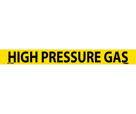 Pipemarker - PS Vinyl - High Pressure Gas - 1X9 3/4" Cap Height - B1130Y