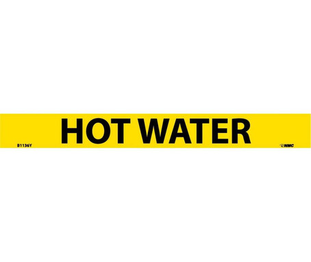 Pipemarker - PS Vinyl - Hot Water - 1X9 3/4" Cap Height - B1136Y