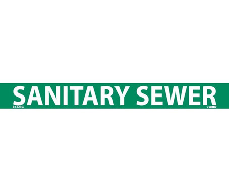 Pipemarker - PS Vinyl - Sanitary Sewer - 1X9 3/4" Cap Height - B1223G