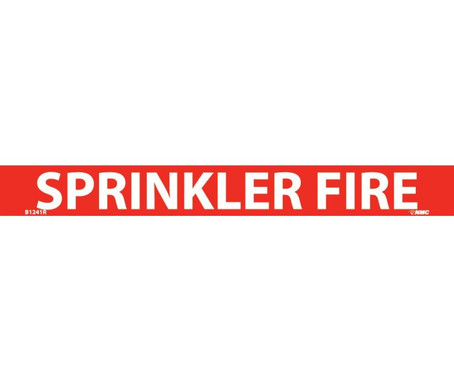 Pipemarker - PS Vinyl - Sprinkler Fire - 1X9 3/4" Cap Height - B1241R