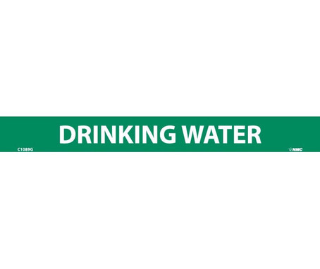 Pipemarker - PS Vinyl - Drinking Water - 1X9 - C1089G