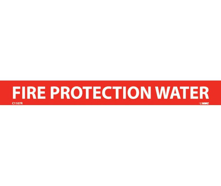 Pipemarker - PS Vinyl - Fire Protection Water - 1X9 1/2" Cap Height - C1107R