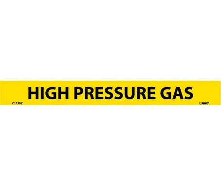 Pipemarker - PS Vinyl - High Pressure Gas - 1X9 1/2" Cap Height - C1130Y