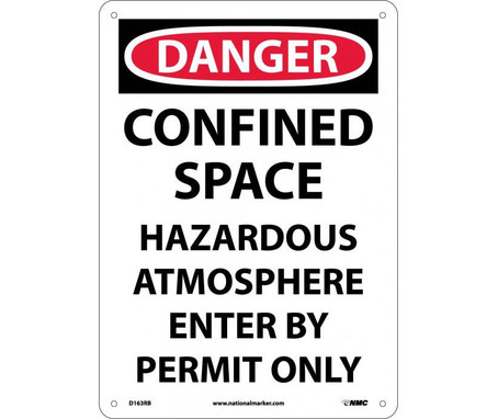 Danger: Confined Space Hazardous Atmosphere - 14X10 - Rigid Plastic - D163RB