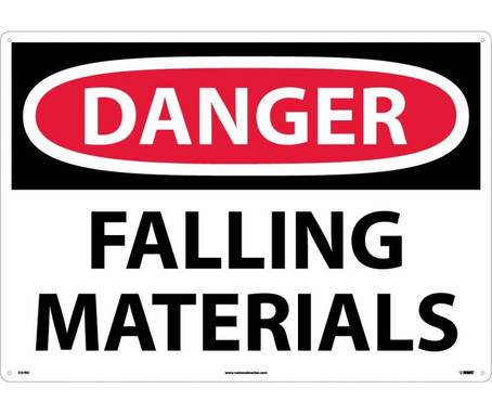 Danger: Falling Materials - 20X28 - Rigid Plastic - D37RD