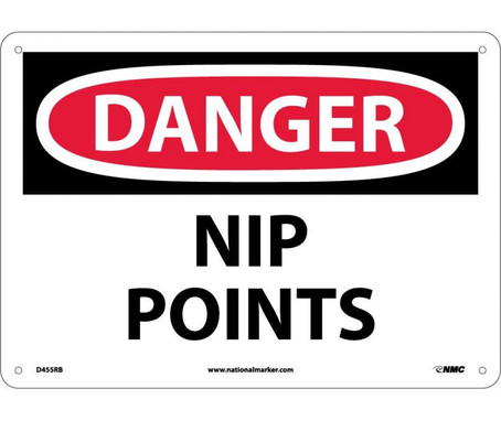 Danger: Nip Points - 10X14 - Rigid Plastic - D455RB