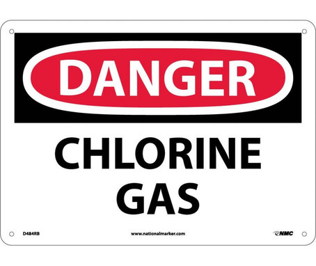 Danger: Chlorine Gas - 10X14 - Rigid Plastic - D484RB