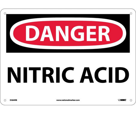 Danger: Nitric Acid - 10X14 - Rigid Plastic - D584RB