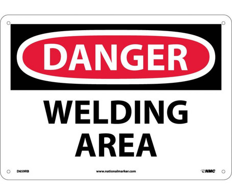 Danger: Welding Area - 10X14 - Rigid Plastic - D659RB