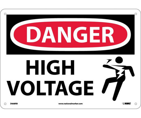 Danger: High Voltage (Graphic) - 10X14 - Rigid Plastic - D668RB