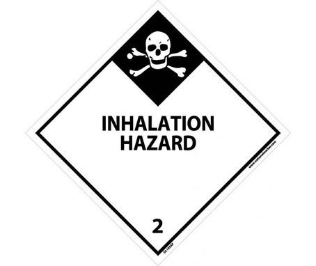 Dot Shipping Labels - Inhalation Hazard 2.1 - 4X4 - PS Vinyl - Pack of 25 - DL105AP