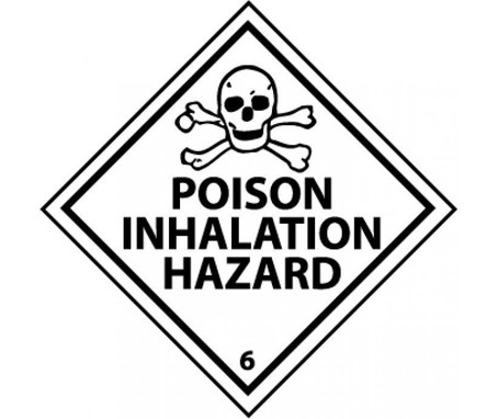 Dot Shipping Labels - Poison Inhalation Hazard 6 - 4X4 - PS Paper - 500/Rl - DL125AL