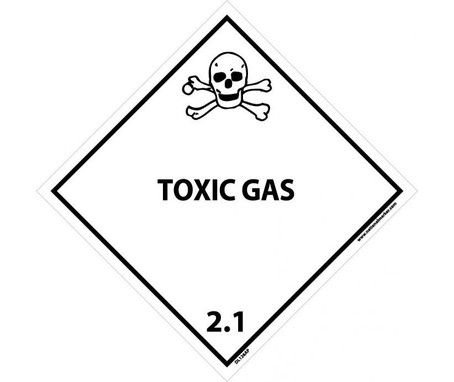 Dot Shipping Labels - Toxic Gas 2.1 - 4X4 - PS Paper - 500/Rl - DL126AL