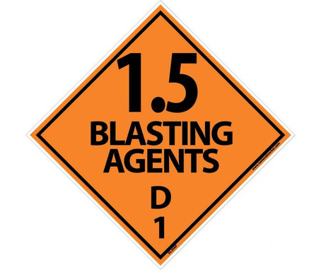 Dot Shipping Labels - Blasting Agents 1.5 - 4X4 - PS Vinyl - Pack of 25 - DL20AP