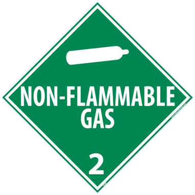 Placard - Non-Flammable Gas 2 - 10 3/4X10 3/4 - Rigid Plastic - DL6R