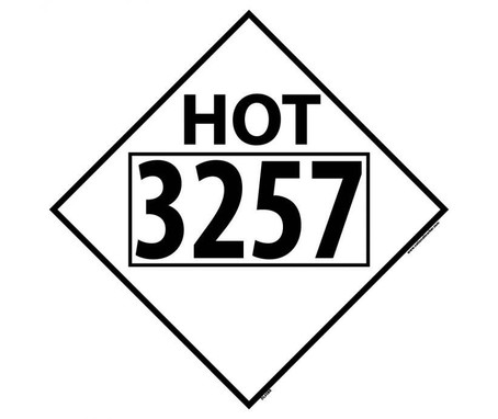 Placard - Hot Four Digit 3257 - 10 3/4X10 3/4 - Rigid Plastic - DL85BR